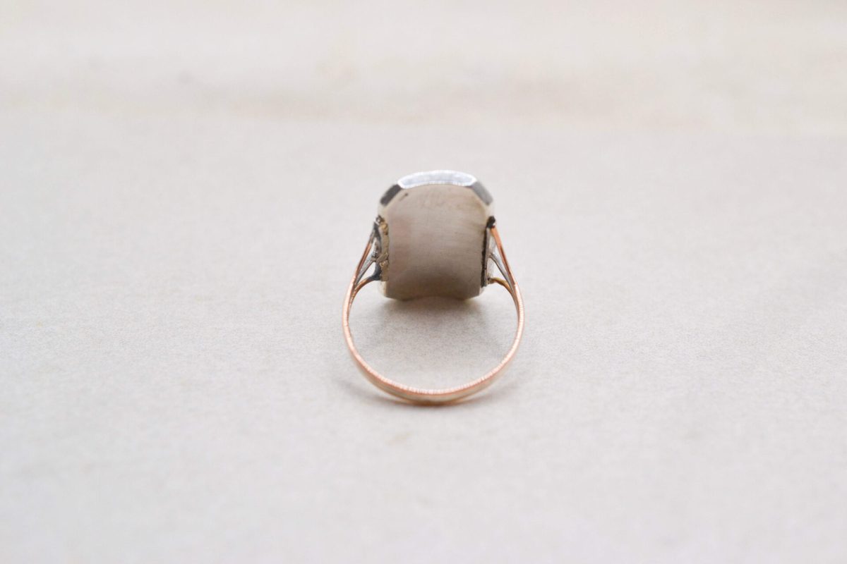 Bague Victorienne Émail Marcassite