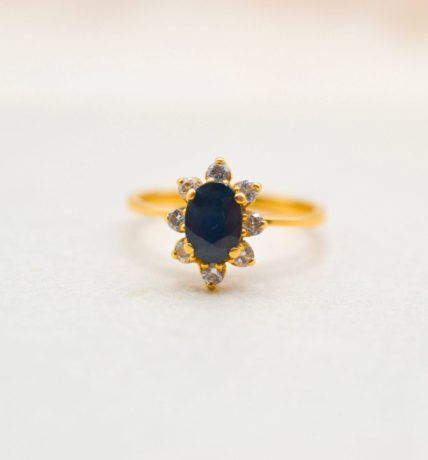 Bague Marguerite Saphir Diamants