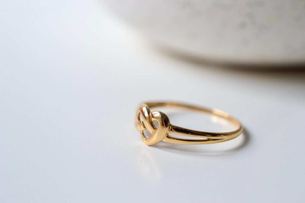 Bague cœur croisée Or jaune