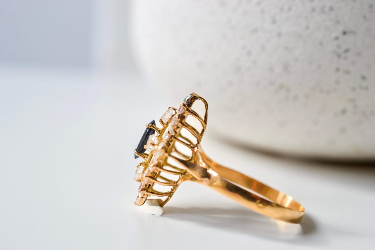 Bague Marquise Saphir Or jaune