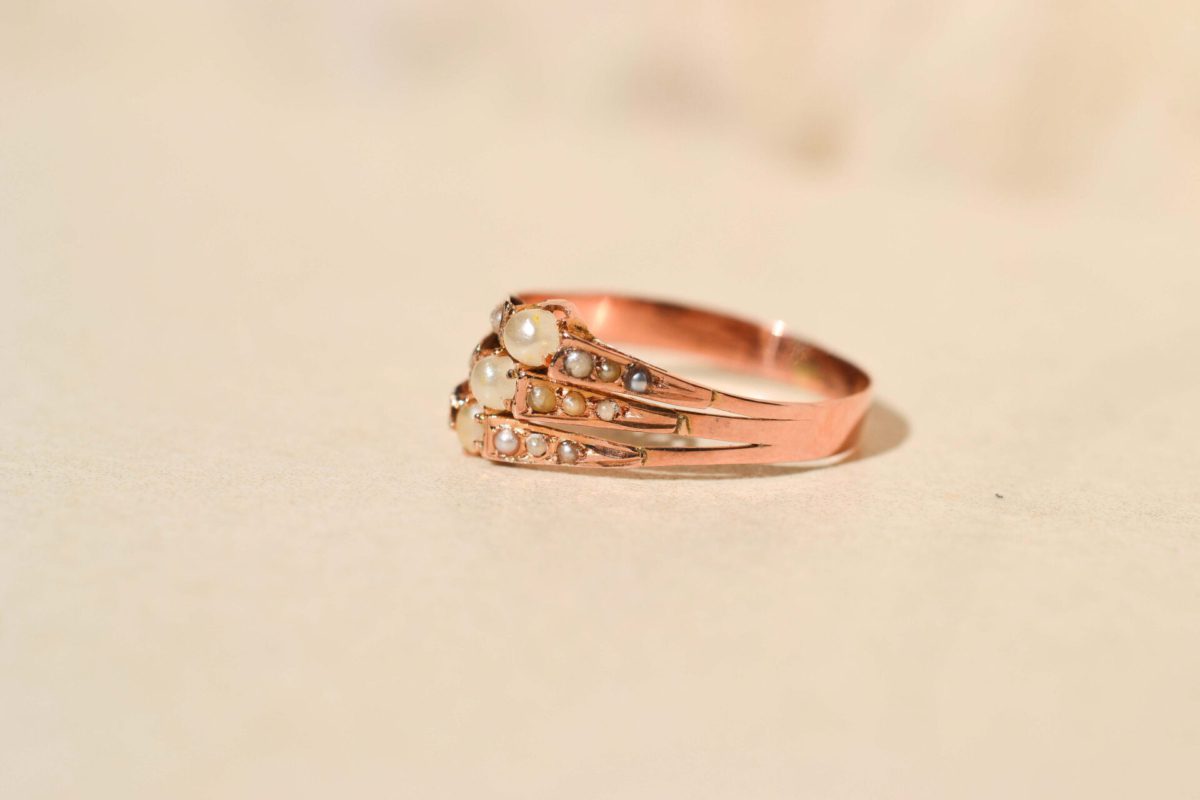 Bague Perles Or rose