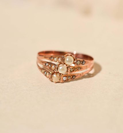 Bague Perles Or rose