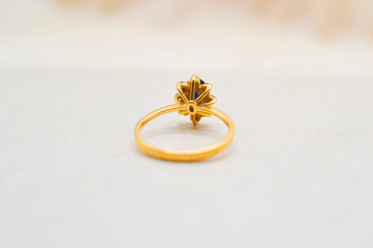 Bague Marguerite Saphir Diamants