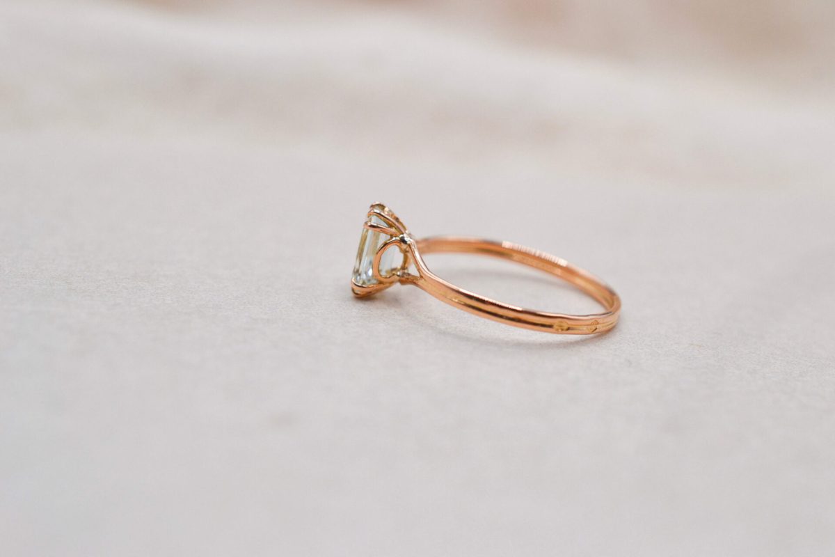 Bague solitaire Aigue-Marine