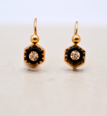 Dormeuses Onyx Diamants