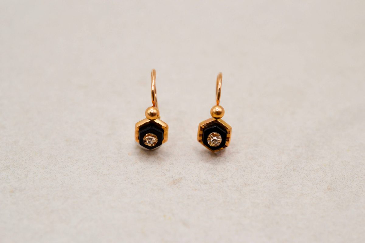 Dormeuses Onyx Diamants