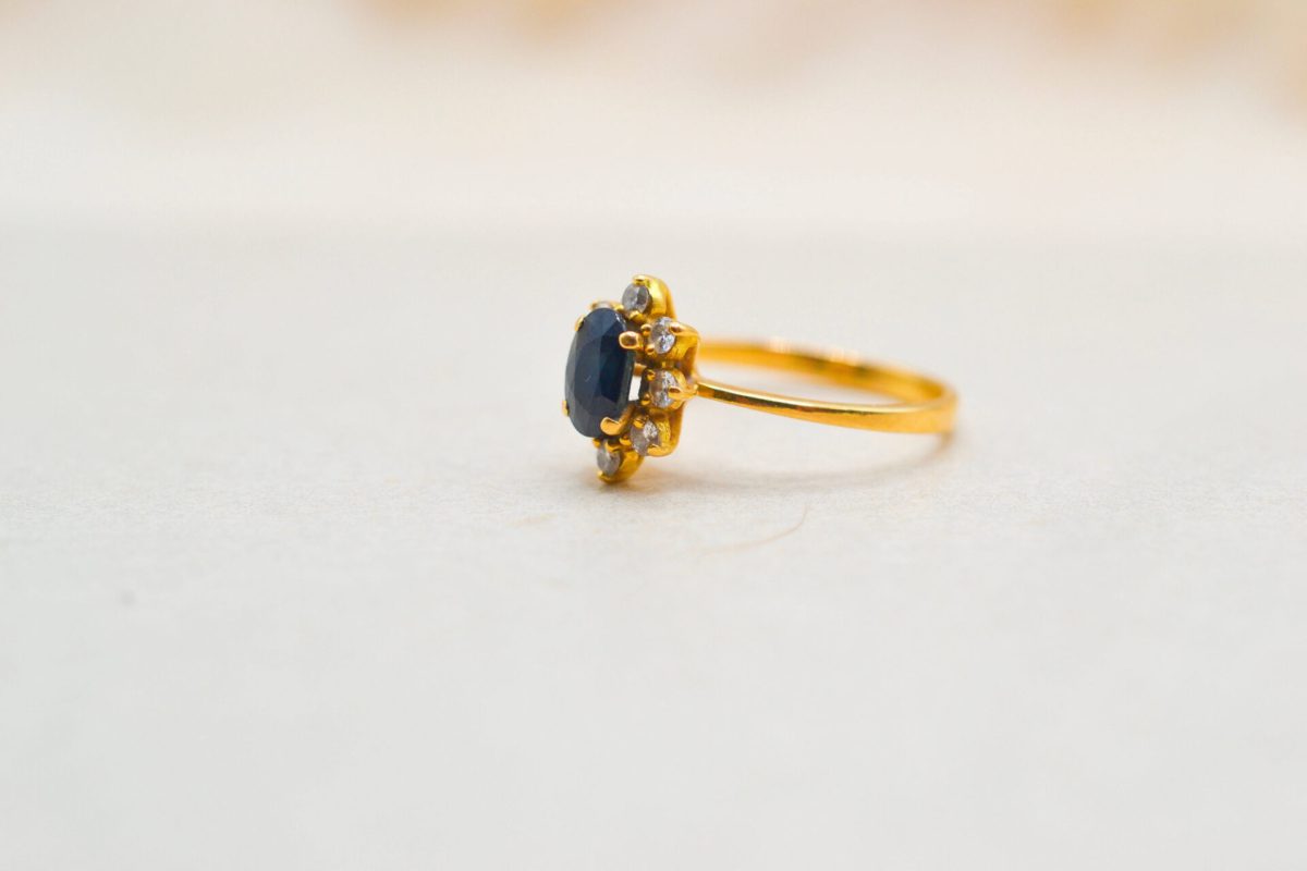 Bague Marguerite Saphir Diamants