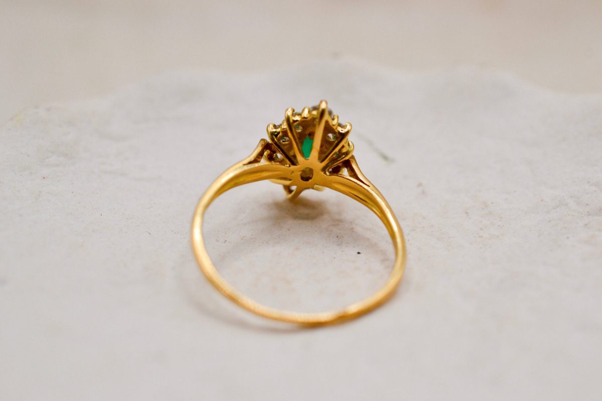 Bague Marquise Calcédoine Or jaune