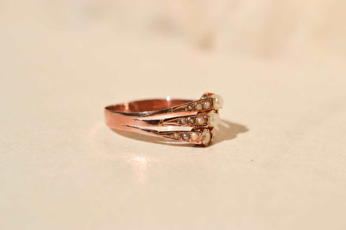 Bague Perles Or rose