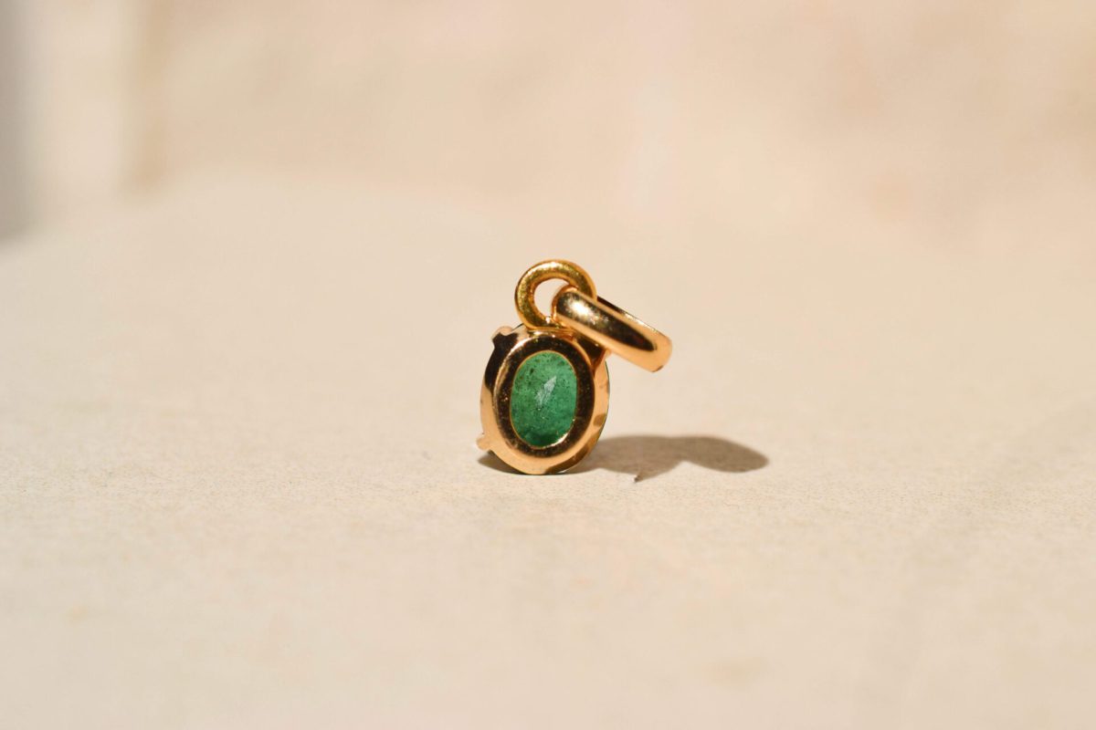 Pendentif Emeraude ovale