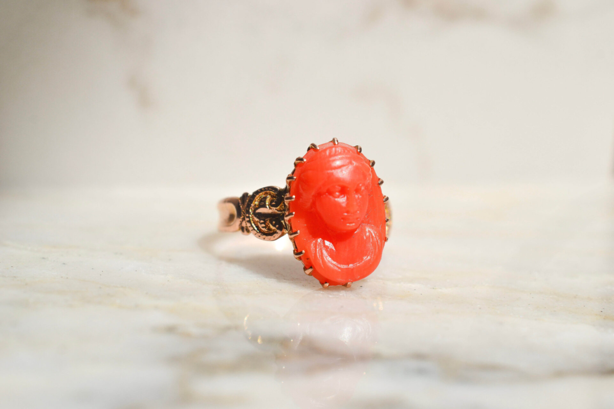 Bague Camée Corail