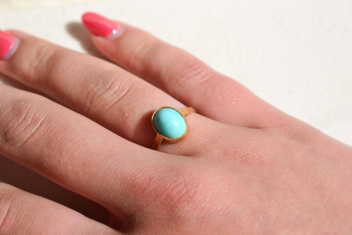 Bague cabochon Turquoise