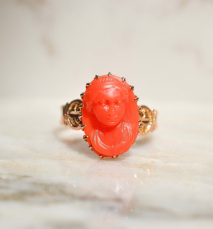 Bague Camée Corail
