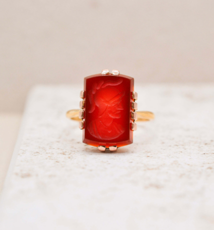 Bague Cornaline Soldat Antique