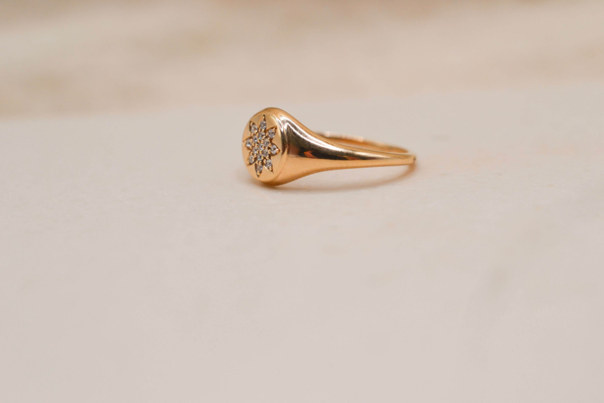 Bague ronde étoilée