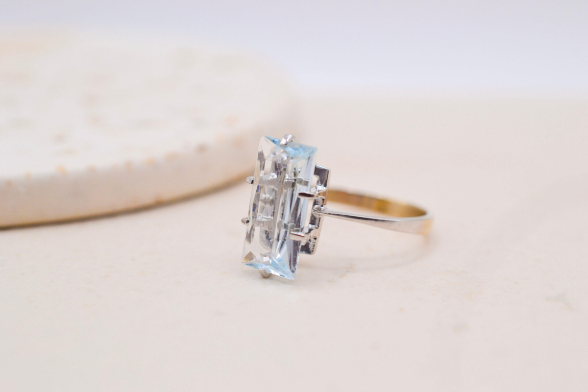 Bague Or Aigue-Marine