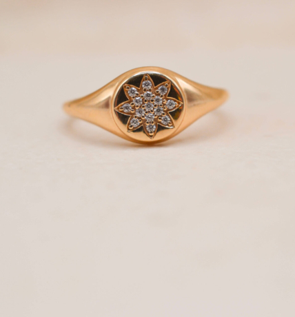 Bague ronde étoilée