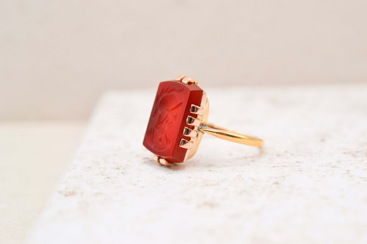 Bague Cornaline Soldat Antique