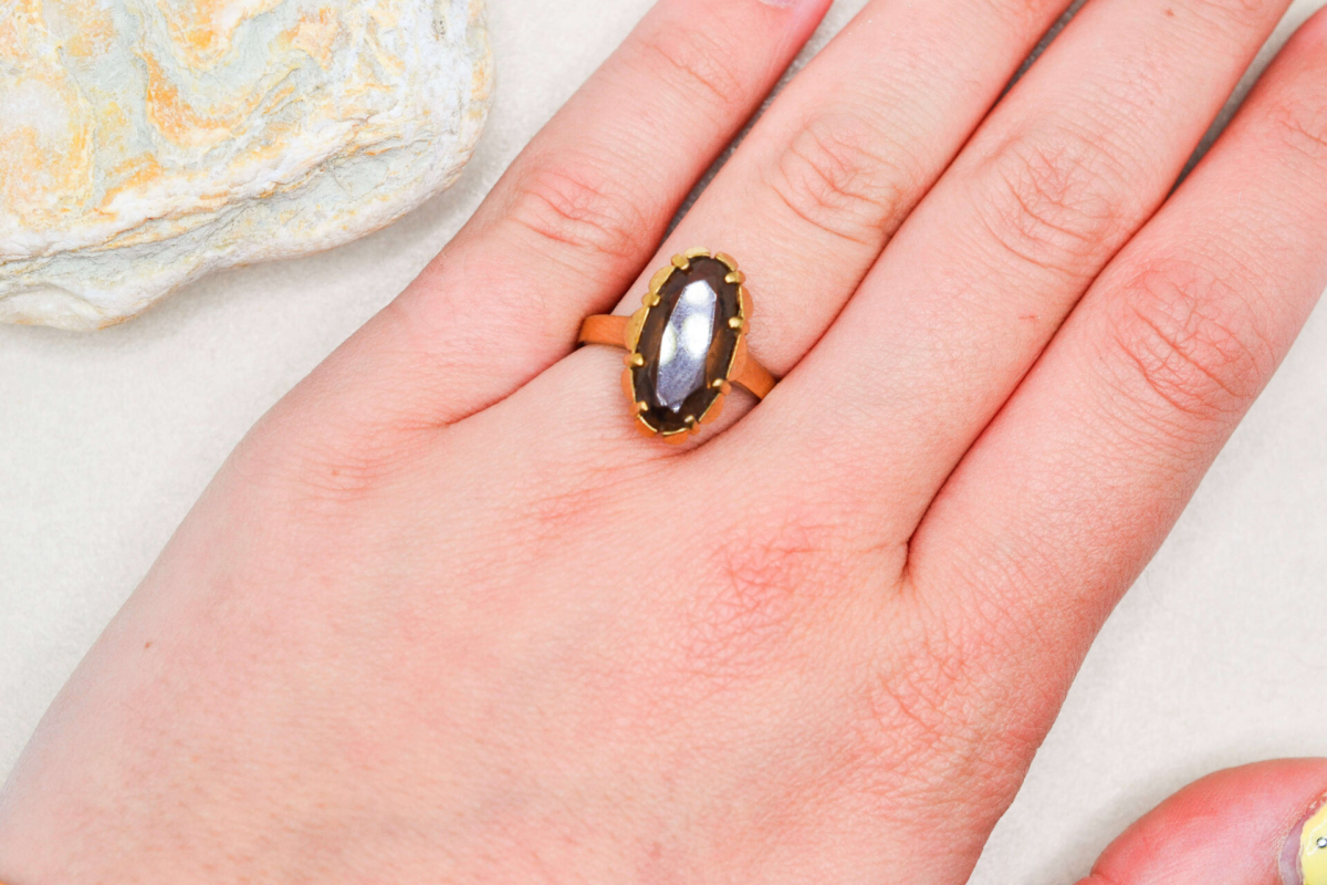 Bague navette Quartz 8 carats