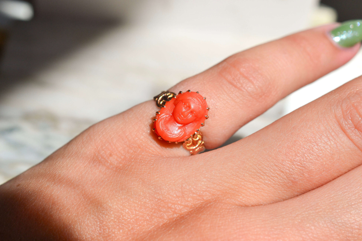 Bague Camée Corail