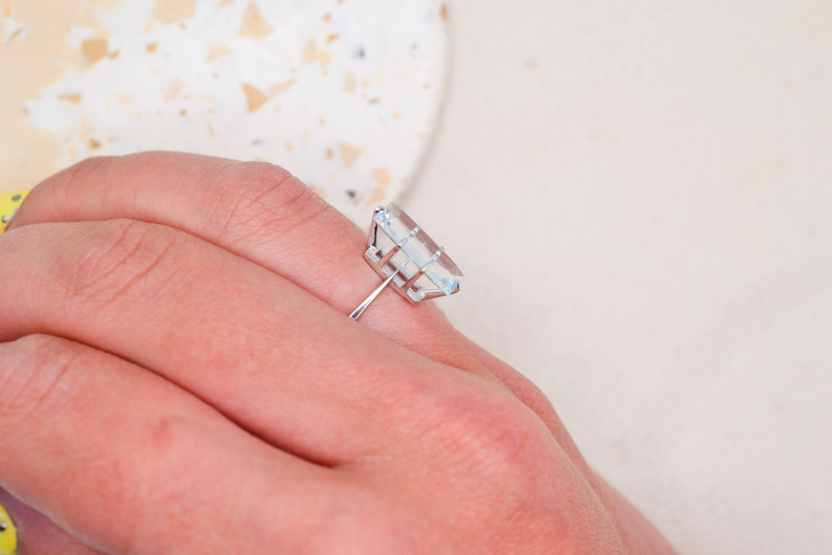 Bague Or Aigue-Marine