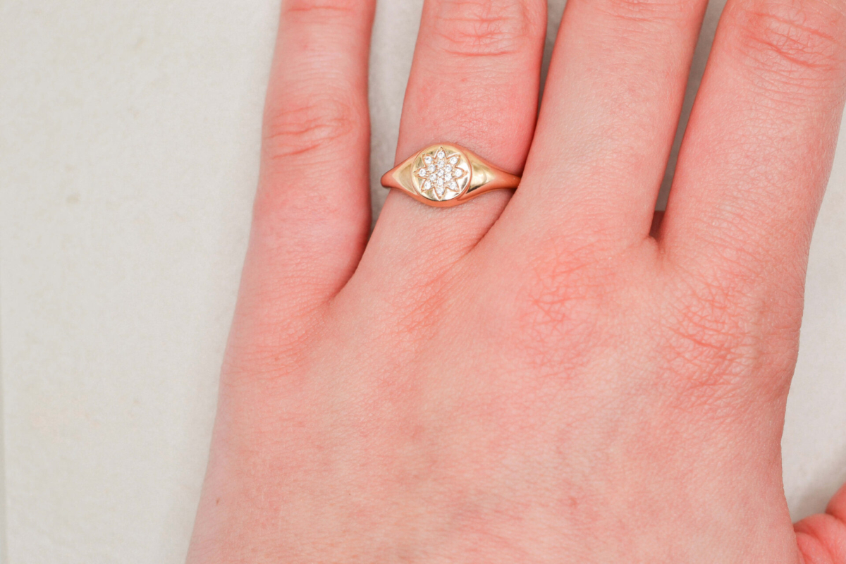 Bague ronde étoilée