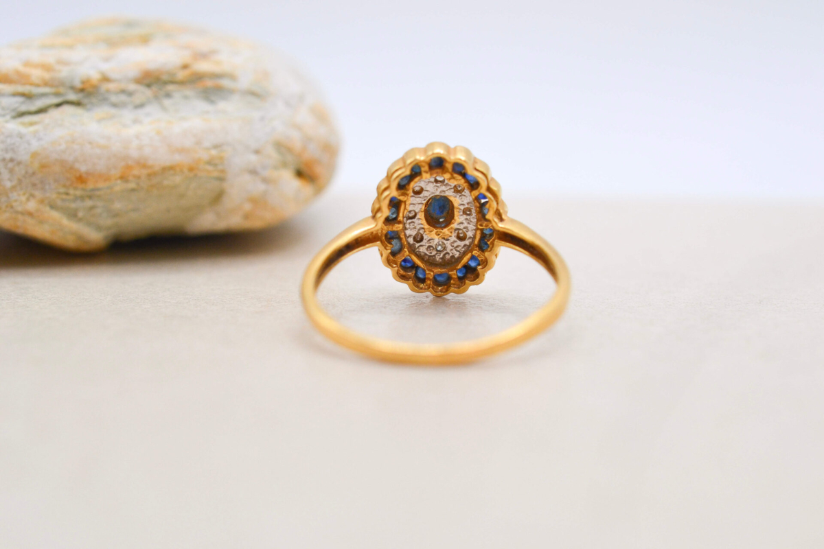Bague ovale Saphir Diamants
