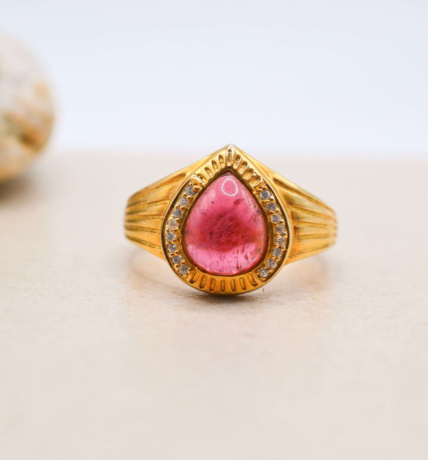 Bague Vermeil Tourmaline rose Oxydes