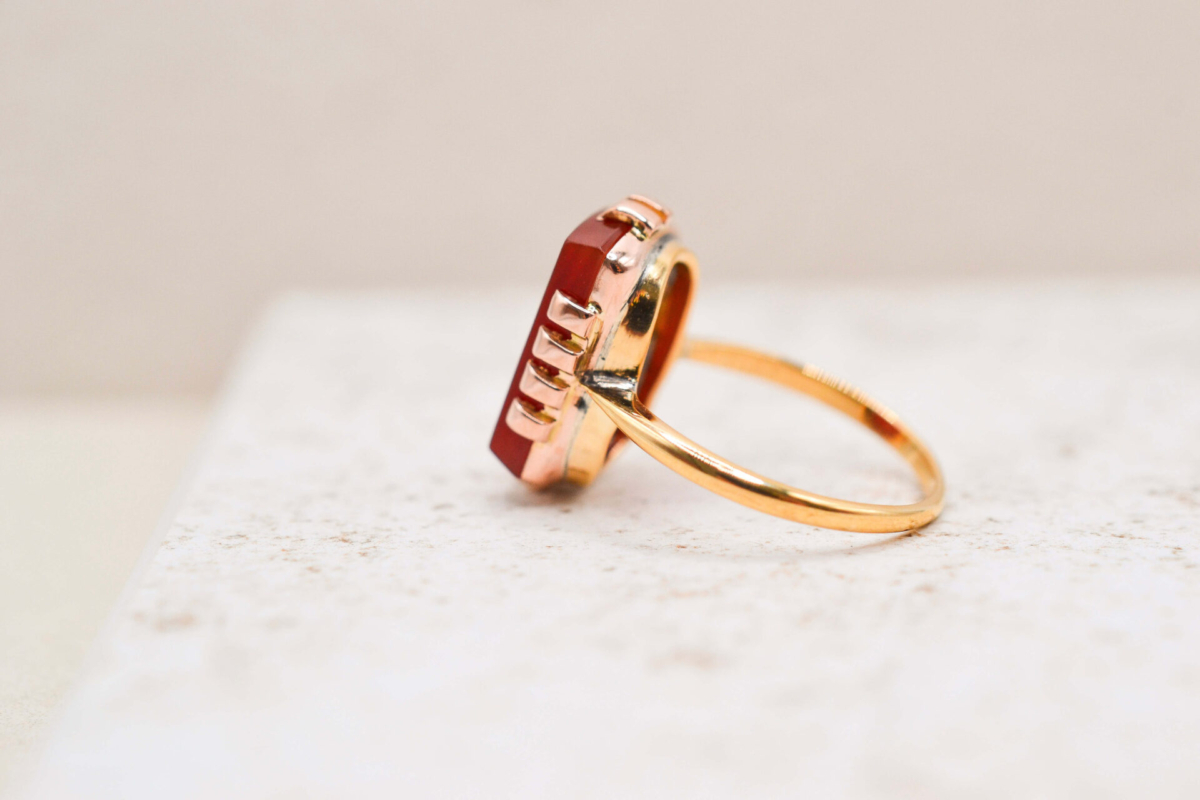 Bague Cornaline Soldat Antique