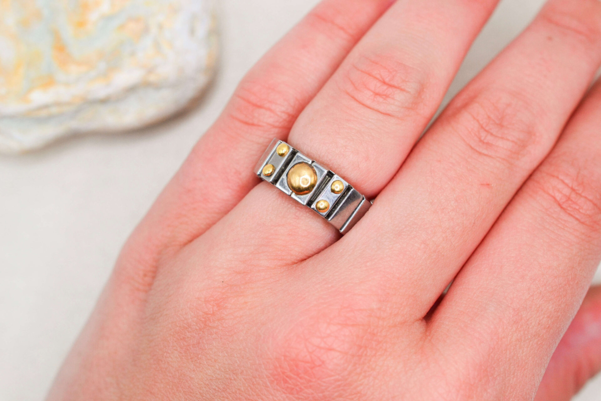 Bague élastique Acier et Or