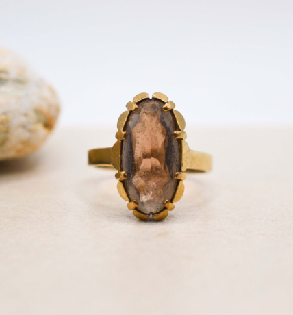 Bague navette Quartz 8 carats