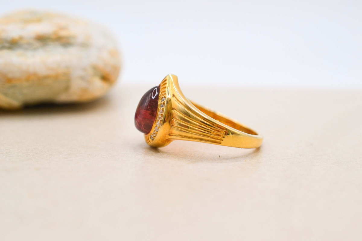 Bague Vermeil Tourmaline rose Oxydes