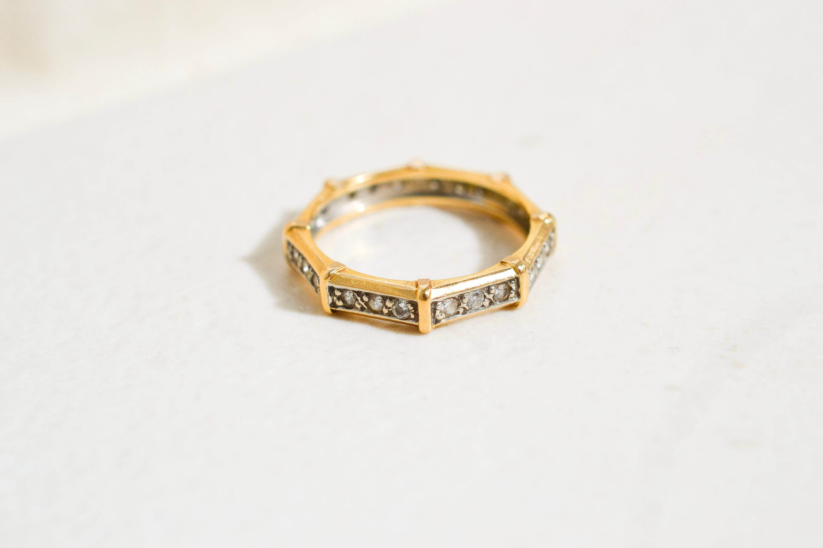 Alliance Octogonale Diamant Or