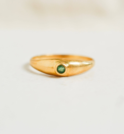 Bague demi-jonc Emeraude