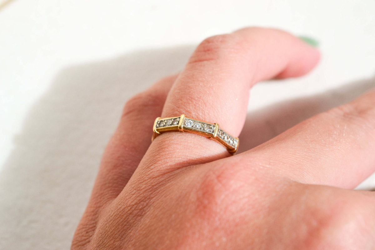 Alliance Octogonale Diamant Or