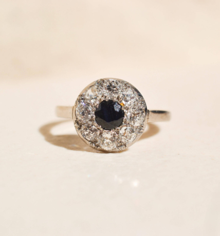 Bague Fleur Saphir & Diamants