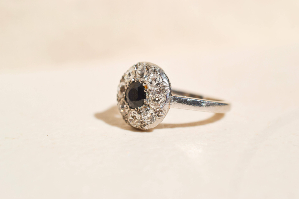 Bague Fleur Saphir & Diamants