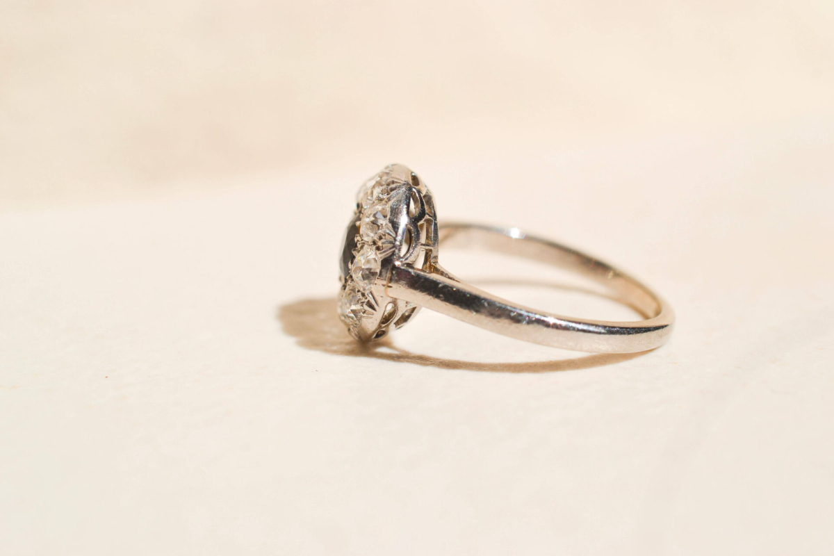 Bague Fleur Saphir & Diamants