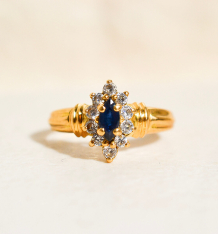 Bague Marguerite Saphir Oxydes