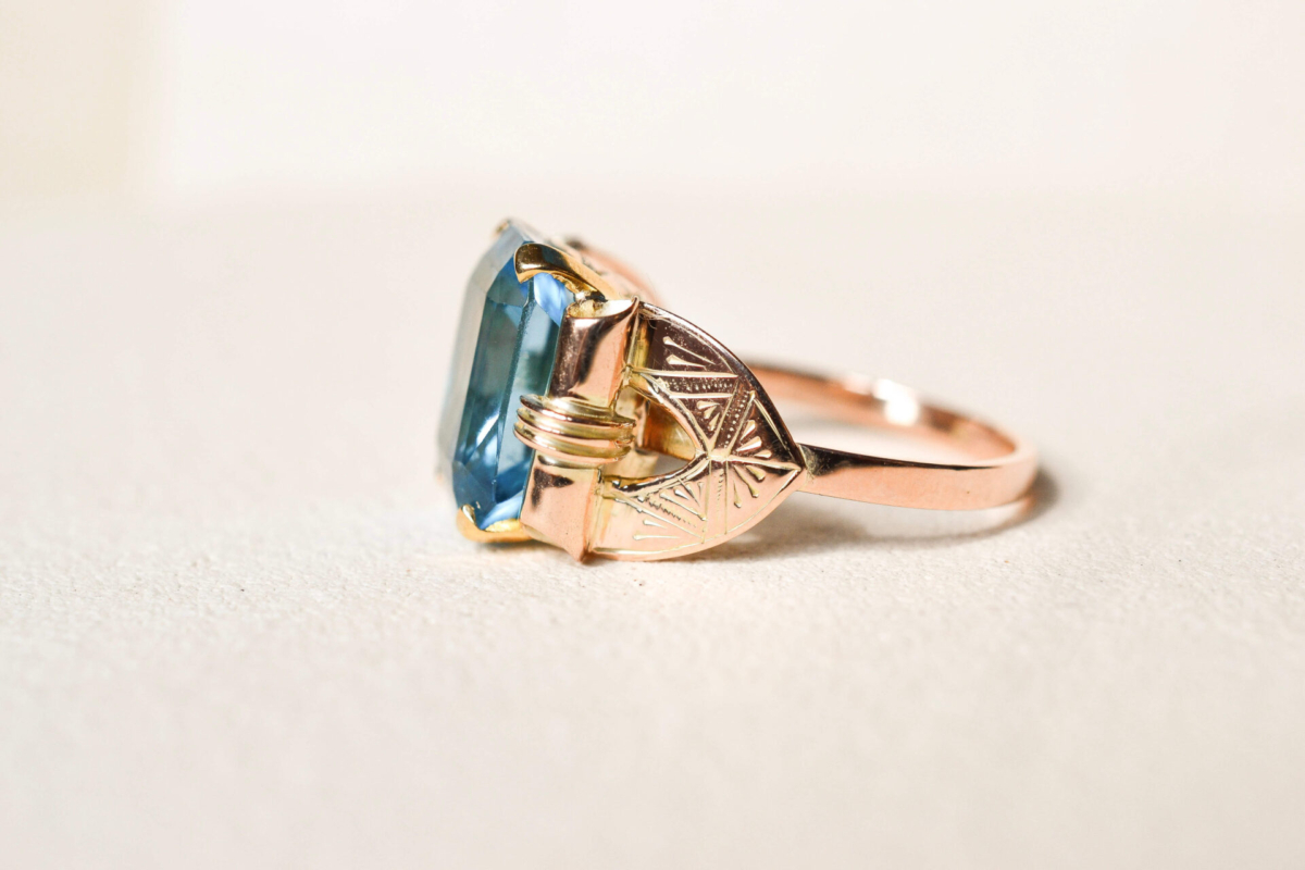 Bague Tank Aigue-Marine