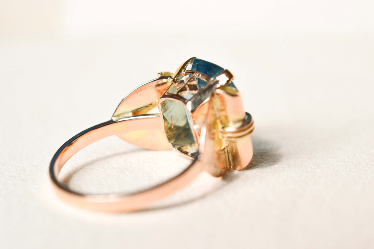 Bague Tank Aigue-Marine