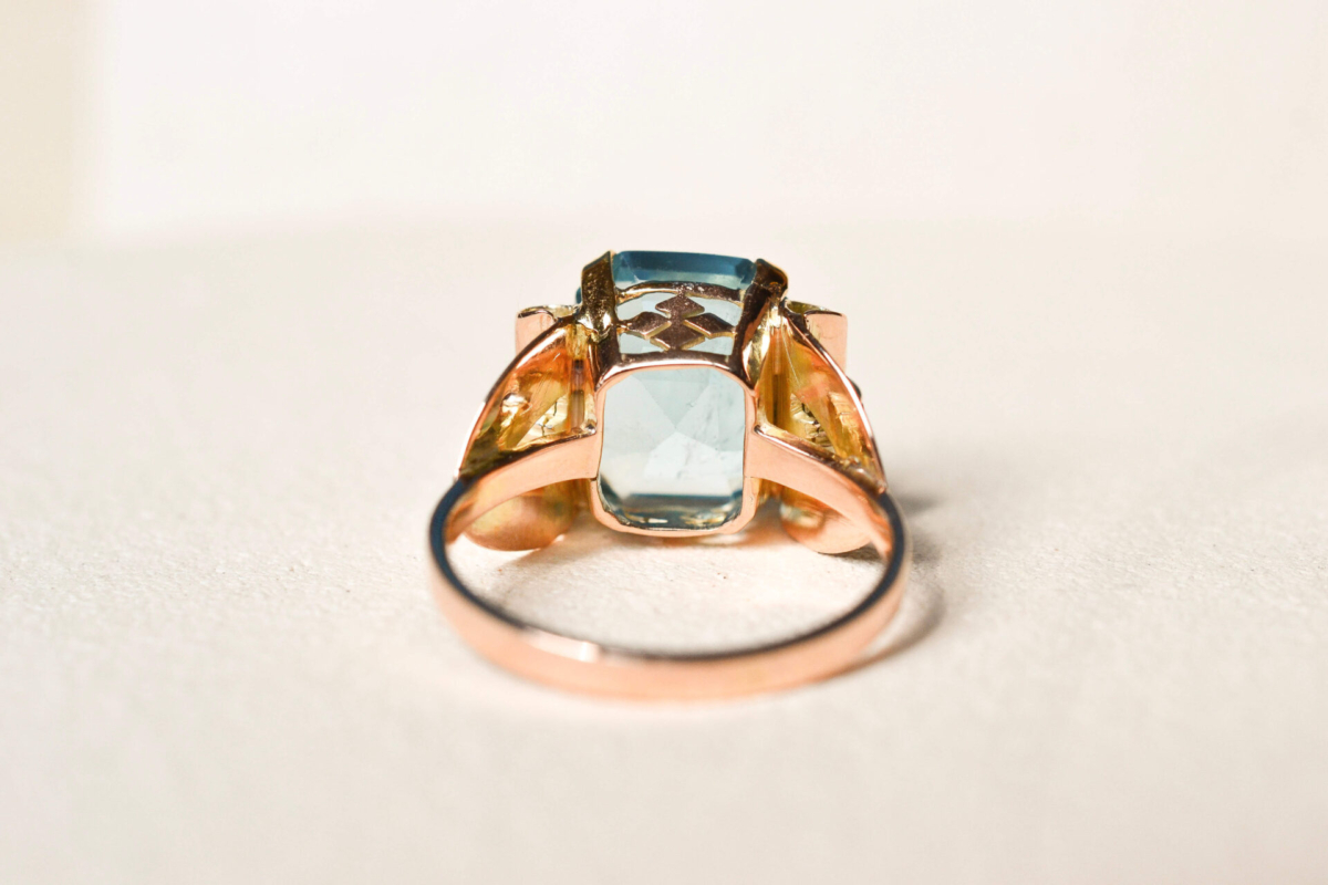Bague Tank Aigue-Marine