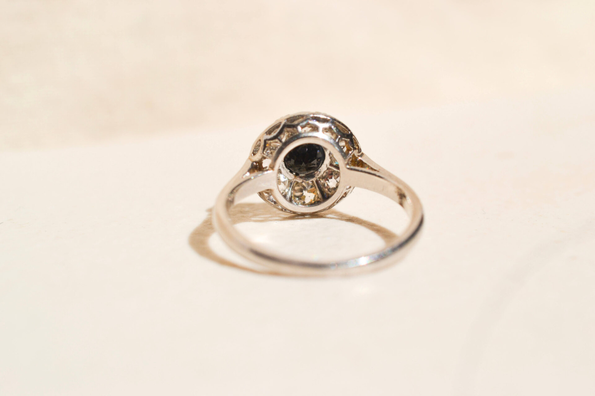 Bague Fleur Saphir & Diamants